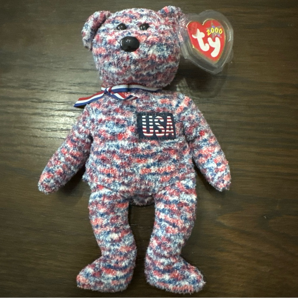 TY Beanie Baby - USA Bear - Stuffed Animal Toy